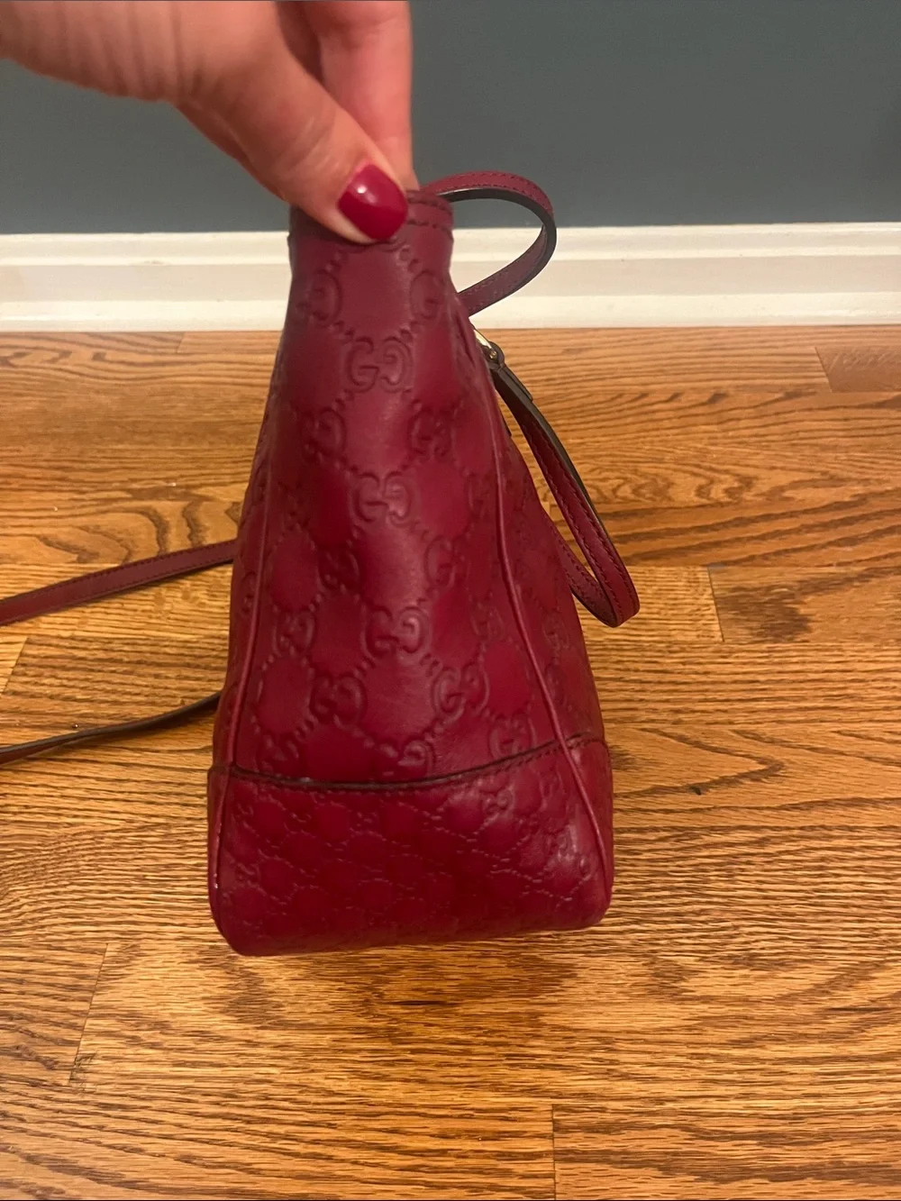 Gucci Small Bree Satchel Maroon Authentic
